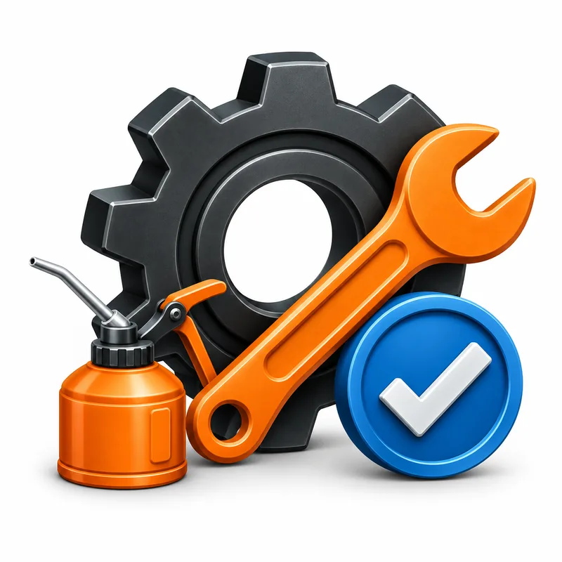 Gear with wrench and check — preventive maintenance